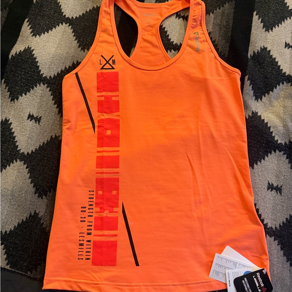 Reebok Les Mills LM Women's Bright Orange Racerback Tank Top